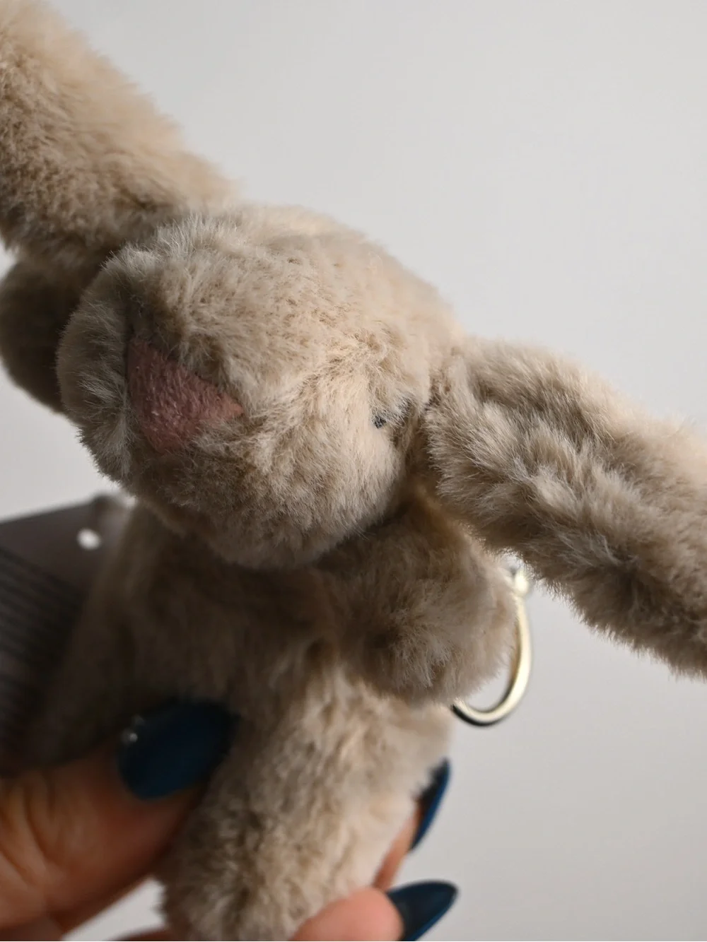 Jellycat Cream Plush Bunny with Pink Ear Accent